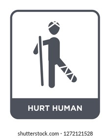 hurt human icon vector on white background, hurt human trendy filled icons from Feelings collection, hurt human simple element illustration