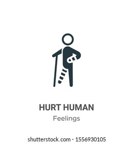 Hurt human vector icon on white background. Flat vector hurt human icon symbol sign from modern feelings collection for mobile concept and web apps design.