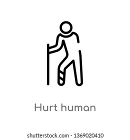 hurt human vector line icon. Simple element illustration. hurt human outline icon from feelings concept. Can be used for web and mobile