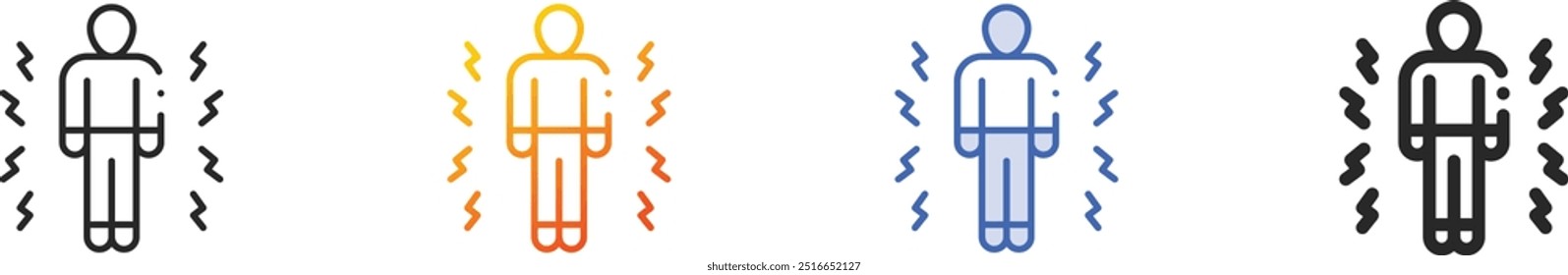 hurt icon.Thin Linear, Gradient, Blue Stroke and bold Style Design Isolated On White Background