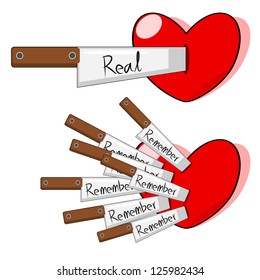 Hurt of real and remember love memory concept