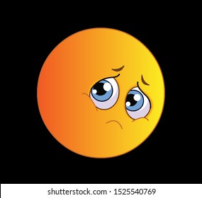 Hurt and sad emoticon vector icon