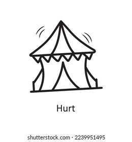 Hurt Vector Outline Icon Design illustration. Medieval Symbol on White background EPS 10 File
