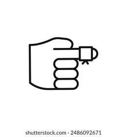 hurted finger bandage icon logo sign vector outline