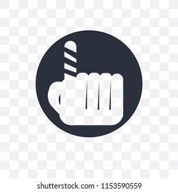 Hurted finger with bandage vector icon isolated on transparent background, Hurted finger with bandage logo concept