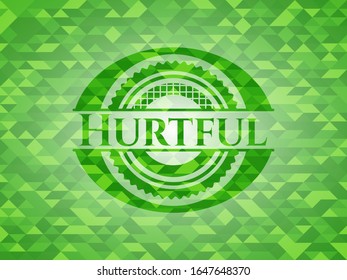 Hurtful green mosaic emblem. Vector Illustration. Detailed.