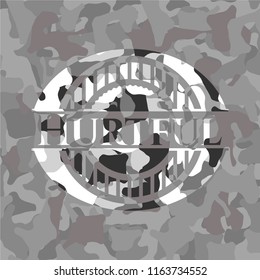 Hurtful on grey camo pattern