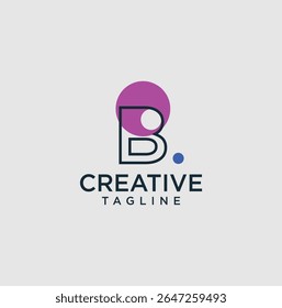 HURUF INISI B. TEMPLATE VEKTOR DESAIN. LOGO AGEN PEMASARAN DIGITAL