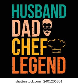 Husband dad chef legend, World central kitchen. Funny Chef t shirt Design | Cooking t shirt For Men Women, Culinary gifts, Food critic Tee, Plus sizes