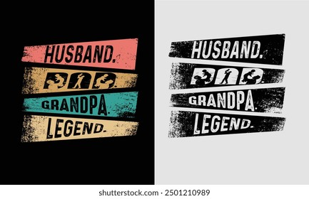 Husband Dad Grandpa Legend T-shirt,Vintage design.