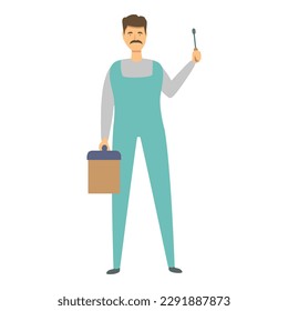 Esposo por una hora vector de dibujos animados. Trabajador. Reparación del servicio