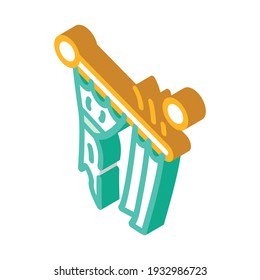 esposo para el vector de icono isométrico de las instituciones de instalación de hora. señal de cornisas de instalación por hora. ilustración de símbolo aislado