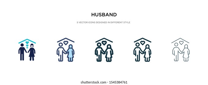 husband icon in different style vector illustration. two colored and black husband vector icons designed in filled, outline, line and stroke style can be used for web, mobile, ui