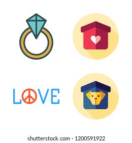 husband icon set. vector set about shelter, love and engagement ring icons set.