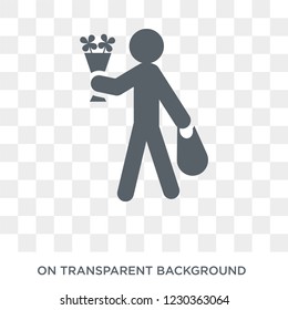 husband icon. Trendy flat vector husband icon on transparent background from family relations collection. 