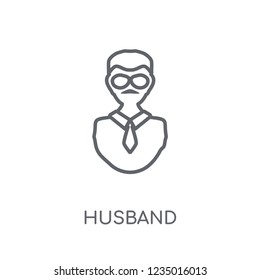 husband linear icon. Modern outline husband logo concept on white background from Family Relations collection. Suitable for use on web apps, mobile apps and print media.