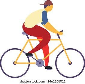 husband on a bicycle vector illustration