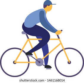 husband on a bicycle vector illustration