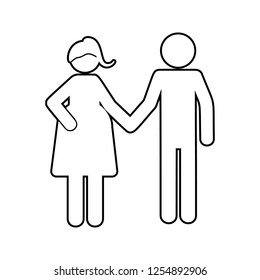 husband and pregnant wife holding hands icon. Element of cyber security for mobile concept and web apps icon. Thin line icon for website design and development, app development