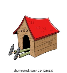 Husband Sleeping Outside Dog House Stock Vector (Royalty Free) 1144266137 photo