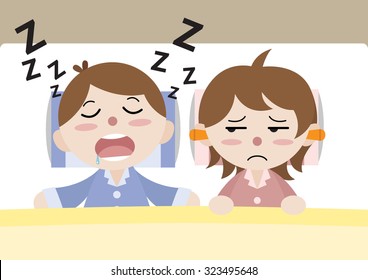 husband snooze disturb his wife sleeping cartoon vector