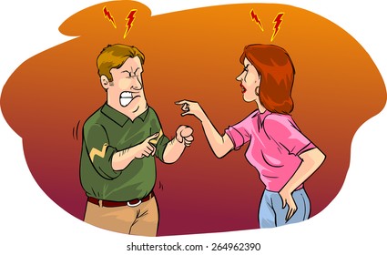 husband and wife arguing