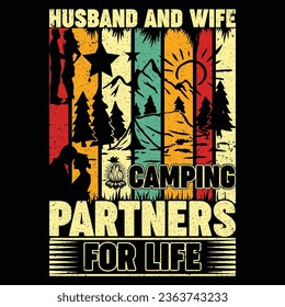 Husband and Wife camping partners for life T-Shirt