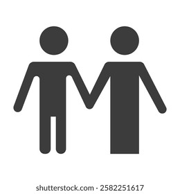 Husband Wife Couple Icon Black and White Vector Graphic