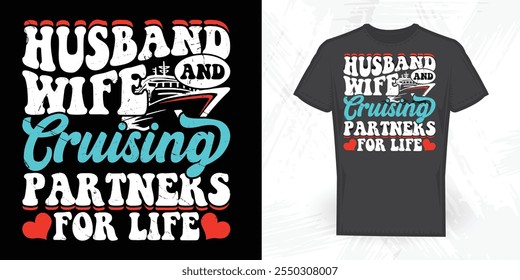 Marido y mujer de crucero Socios para la vida Antiguas Día del Padre Diseño de la camiseta