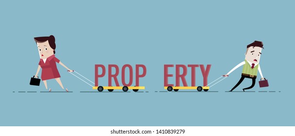 Husband and wife divorce and divide the property into two parts