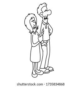 A husband and wife are experiencing angry about their condition. can be complementary scenes and book illustrations
