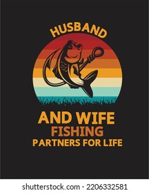 Husband and Wife Fishing Partners Life Stock Vector (Royalty Free ...