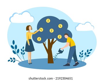 
A Husband And Wife Grow A Money Tree. Water The Tree. They Make A Lot Of Money