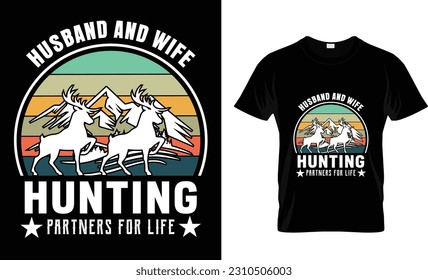 husband and wife hunting partners for life t-shirt design ,,,