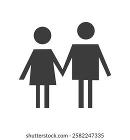 Husband Wife Icon Black and White Vector Graphic