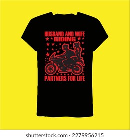 Husband and wife riding partners for life T-shirt