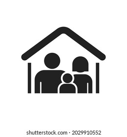 Husband, wife and son vector in simple style suitable for family icon