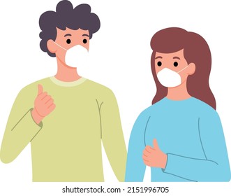 husband and wife wearing masks