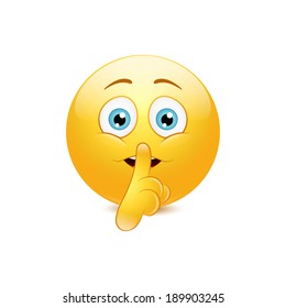 Hush Emoticon Vector Stock Vector (Royalty Free) 189903245 | Shutterstock