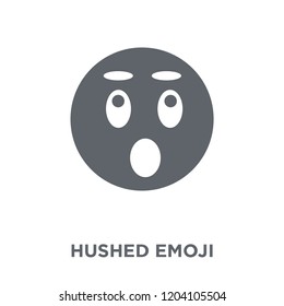 Hushed emoji icon. Hushed emoji design concept from Emoji collection. Simple element vector illustration on white background.