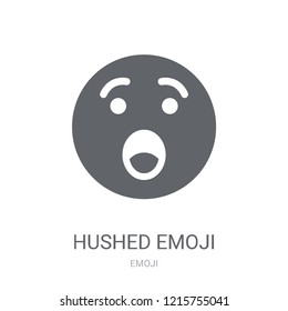 Hushed emoji icon. Trendy Hushed emoji logo concept on white background from Emoji collection. Suitable for use on web apps, mobile apps and print media.