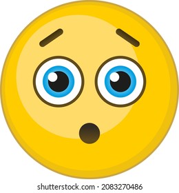 Cara aplastada. Emoji preocupado. Emoticono amarillo vergonzoso