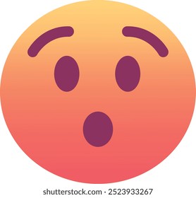 Ícone de emoji de face pincelada. Cores modernas, elemento popular que transmite silêncio ou rubor, frequentemente usadas nas mídias sociais. Emoticon, elemento isolado.