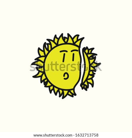 Hushed face vector Icon. Sunny surpised face vector graphic illustration.