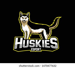 Huskies gaming vector, Gaming emblem logo, Husky vector