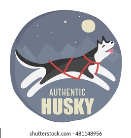 husky authentic illustration