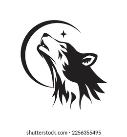 Husky dog black and white design - animal head side view vector illustration