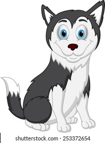 Husky dog cartoon