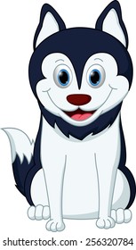 Husky dog cartoon 