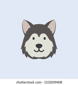 husky dog face. cute vector illustration